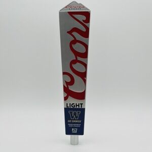 Coors Light Beer Tap Handle Aluminum 12" Washington Huskies, DAWGS Purple & Gold